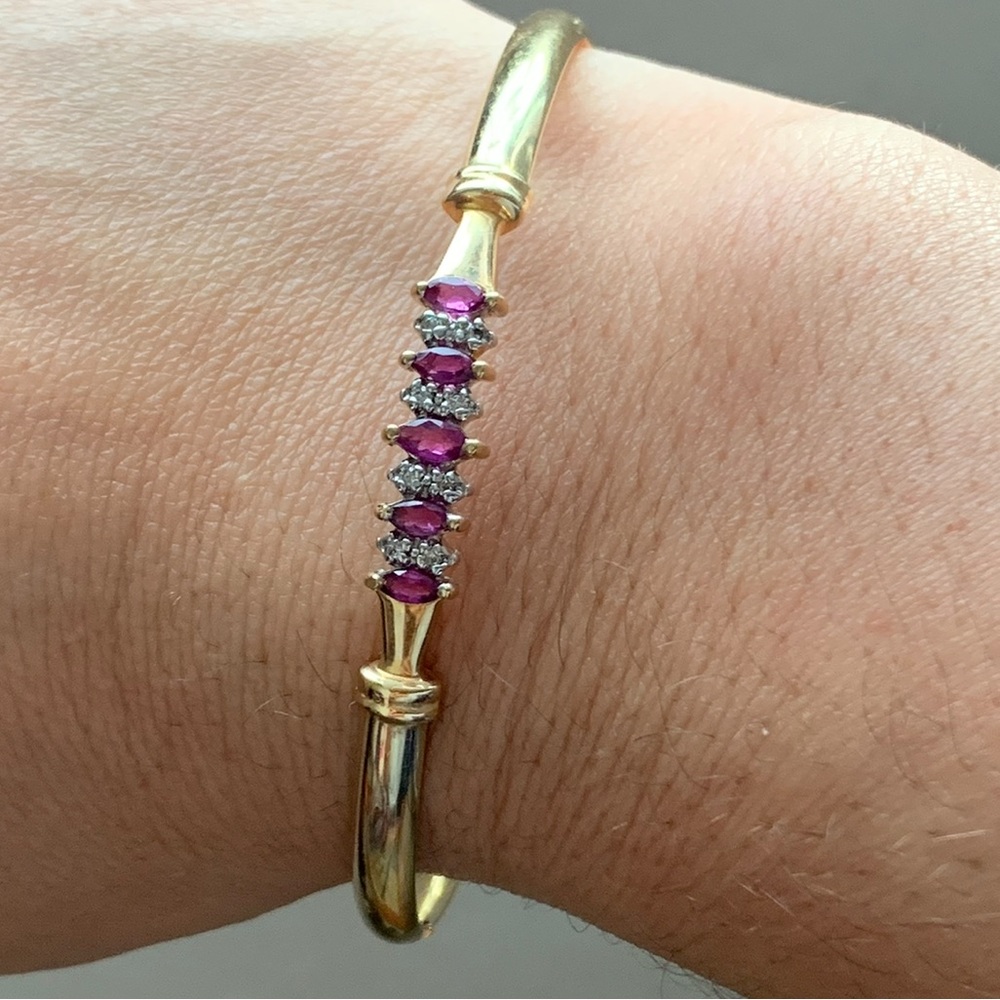 14k gold Ruby and Diamond bracelet